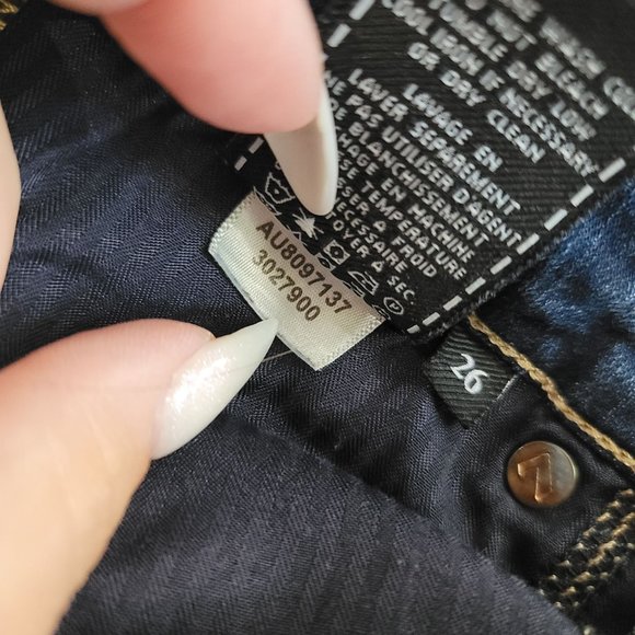 7 for all mankind the ankle skinny b(air) denim blue jeans high rise size 26 - Picture 6 of 8